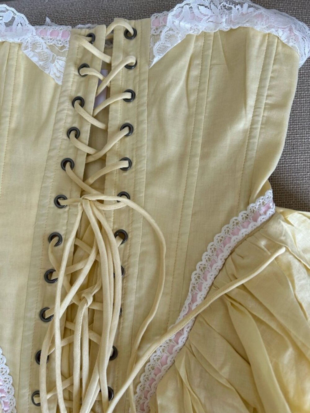 BEST Selkie The Custard Victorian Corset XSmall/Medium Yellow - Picture 6 of 10